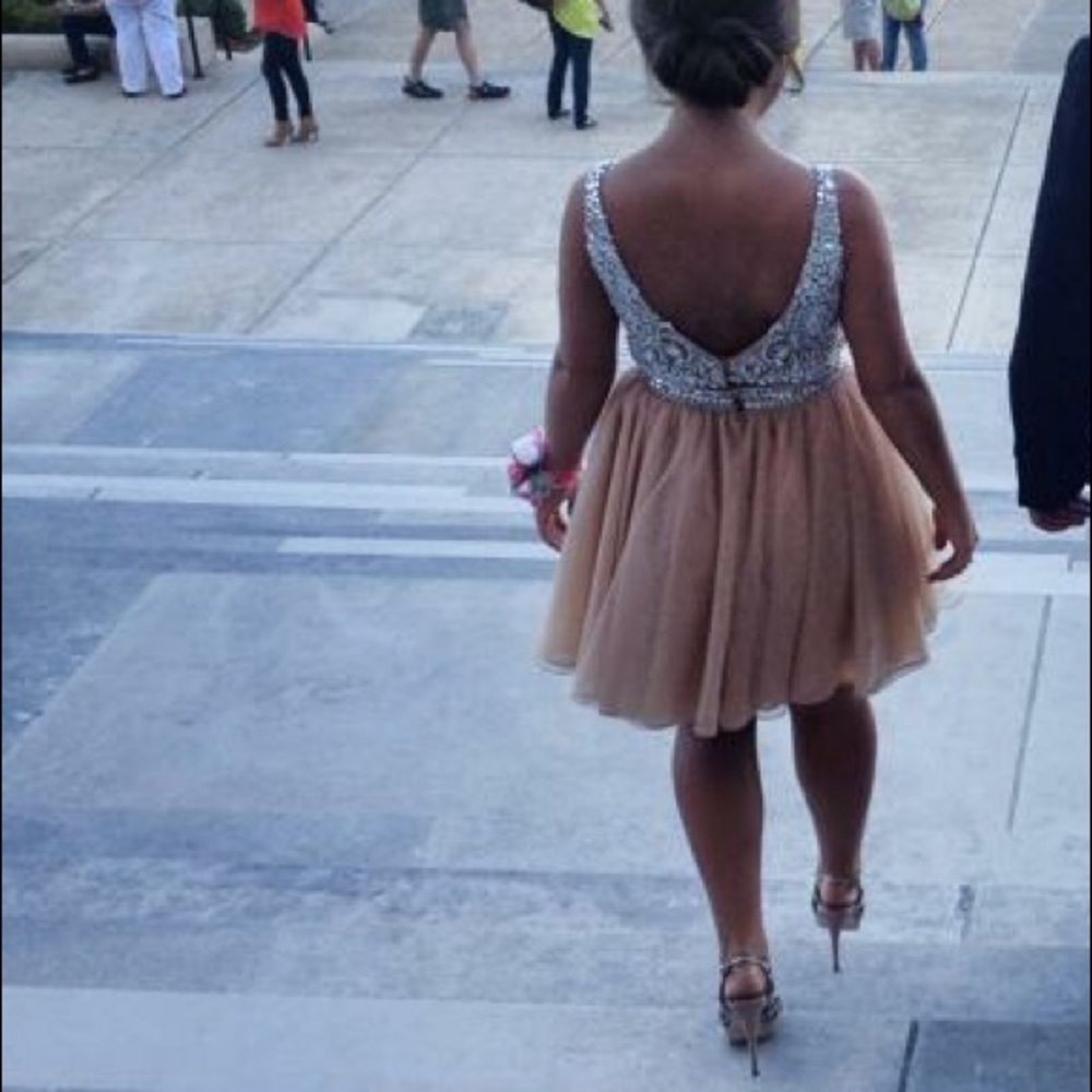 Champagne 2 piece prom/cocktail dress - Picture 5 of 5